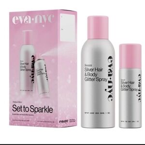 Eva NYC 2 Pack Hair & Body Silver Glitter Spray NWTs Vegan Omits Phthalates/sulf
